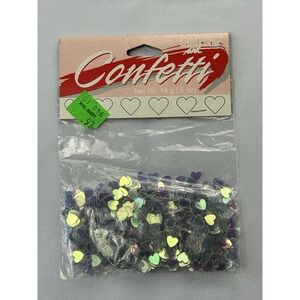 Vintage Paper Art Confetti Hearts Holographic Craft Supply NOS 2010
